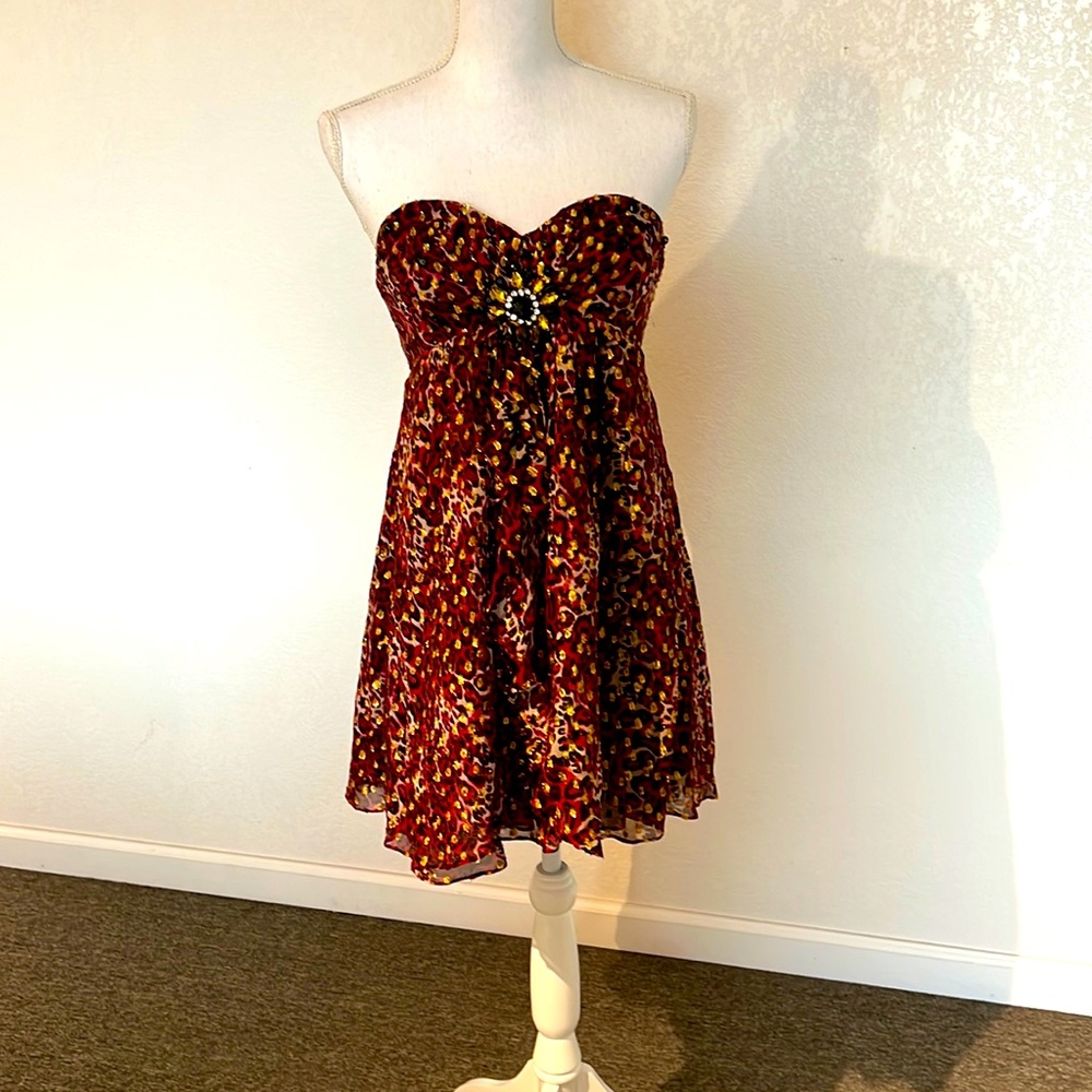 Red Leopard Print Dress